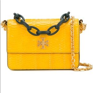 Tory Burch Kira Exotic Snake Yellow Purse!